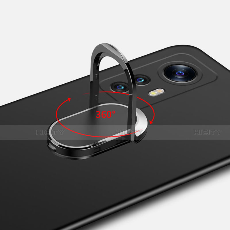 Custodia Plastica Rigida Cover Opaca con Magnetico Anello Supporto A01 per Xiaomi Mi 12 5G