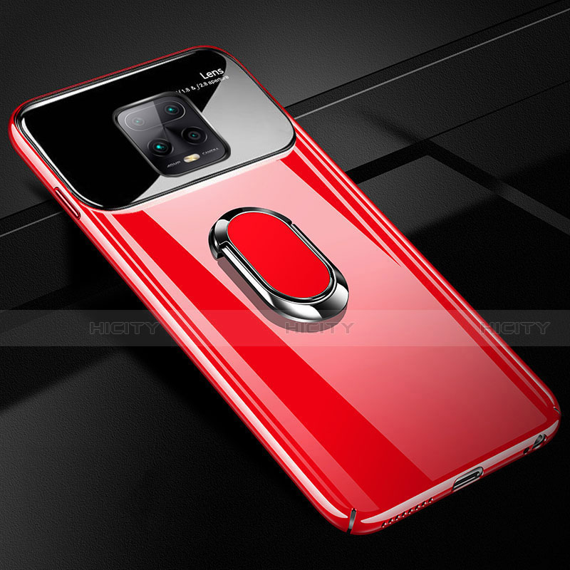 Custodia Plastica Rigida Cover Opaca con Magnetico Anello Supporto A01 per Xiaomi Redmi 10X 5G Rosso