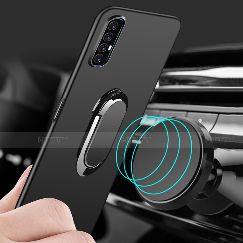 Custodia Plastica Rigida Cover Opaca con Magnetico Anello Supporto P01 per Oppo Reno3 Pro