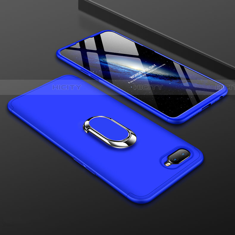 Custodia Plastica Rigida Cover Opaca con Magnetico Anello Supporto P01 per Oppo RX17 Neo