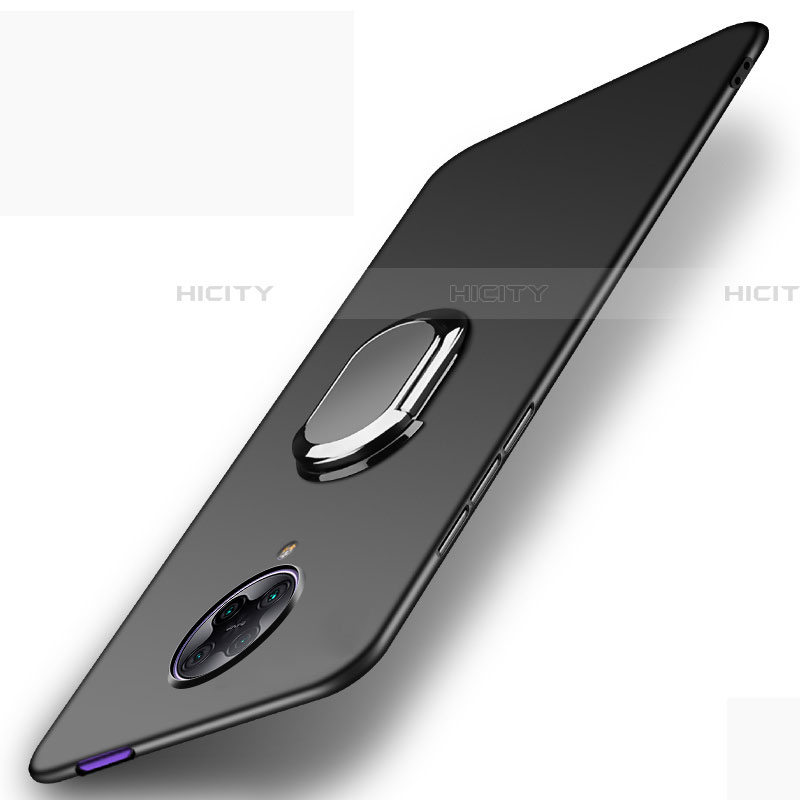 Custodia Plastica Rigida Cover Opaca con Magnetico Anello Supporto P01 per Xiaomi Redmi K30 Pro 5G Nero