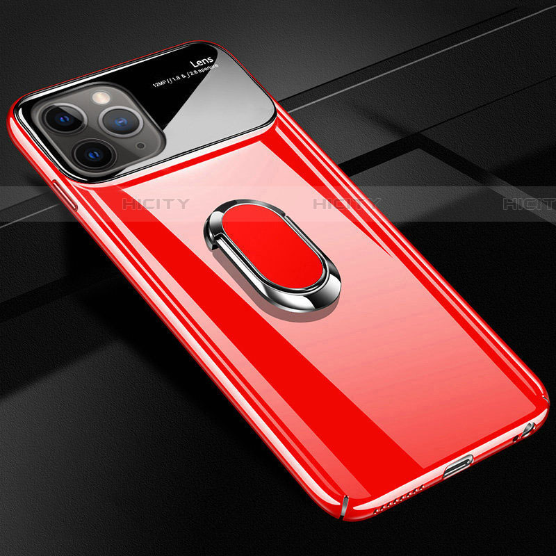 Custodia Plastica Rigida Cover Opaca con Magnetico Anello Supporto P02 per Apple iPhone 11 Pro Max Rosso
