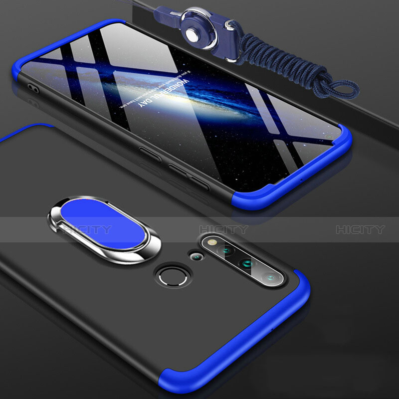 Custodia Plastica Rigida Cover Opaca con Magnetico Anello Supporto P02 per Huawei P20 Lite (2019)