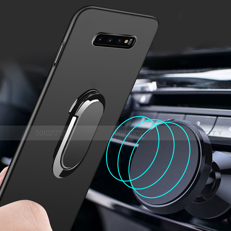 Custodia Plastica Rigida Cover Opaca con Magnetico Anello Supporto P02 per Samsung Galaxy S10