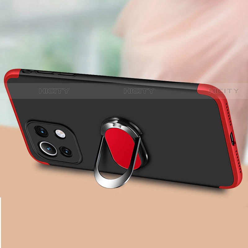 Custodia Plastica Rigida Cover Opaca con Magnetico Anello Supporto P02 per Xiaomi Mi 11 Lite 4G