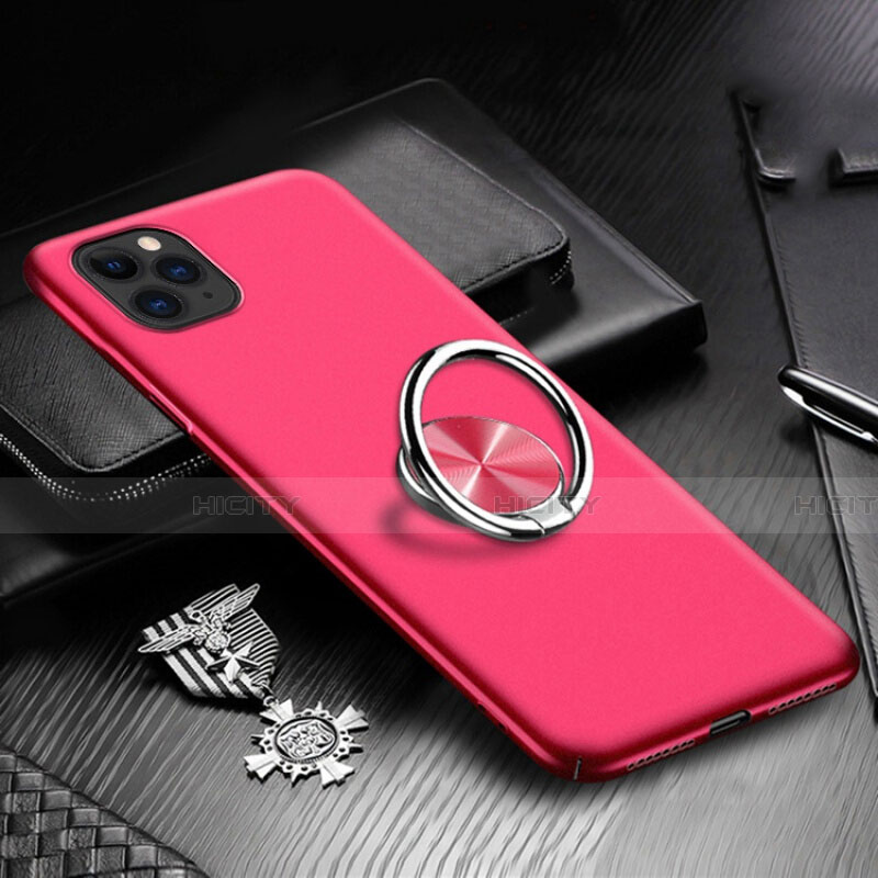 Custodia Plastica Rigida Cover Opaca con Magnetico Anello Supporto P03 per Apple iPhone 11 Pro Rosso