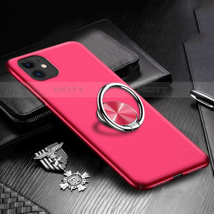 Custodia Plastica Rigida Cover Opaca con Magnetico Anello Supporto P03 per Apple iPhone 11 Rosso