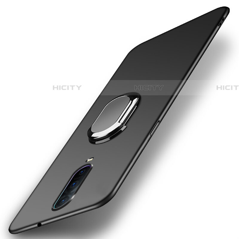 Custodia Plastica Rigida Cover Opaca con Magnetico Anello Supporto P03 per Oppo RX17 Pro Nero