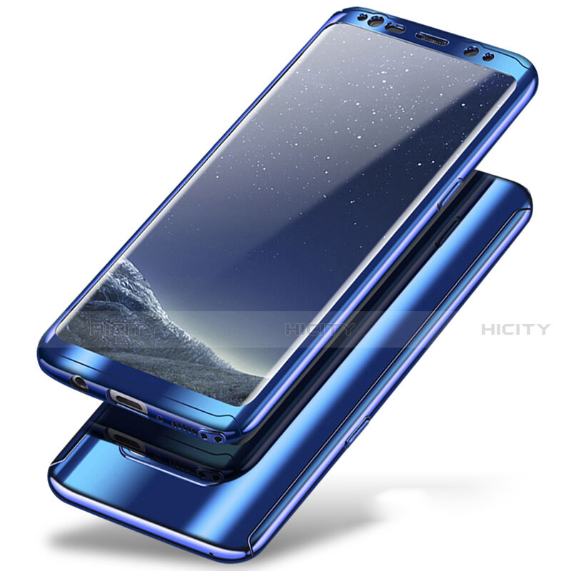 Custodia Plastica Rigida Cover Opaca Fronte e Retro 360 Gradi A01 per Samsung Galaxy Note 8 Duos N950F Blu