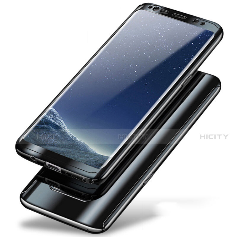 Custodia Plastica Rigida Cover Opaca Fronte e Retro 360 Gradi A01 per Samsung Galaxy Note 8 Duos N950F Nero