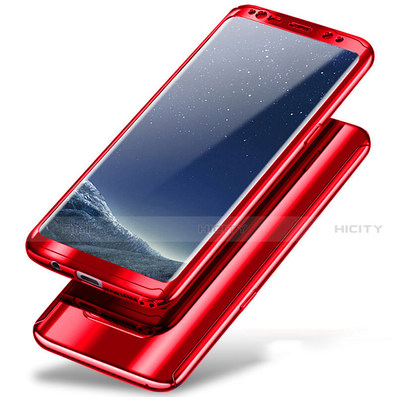 Custodia Plastica Rigida Cover Opaca Fronte e Retro 360 Gradi A01 per Samsung Galaxy Note 8 Duos N950F Rosso