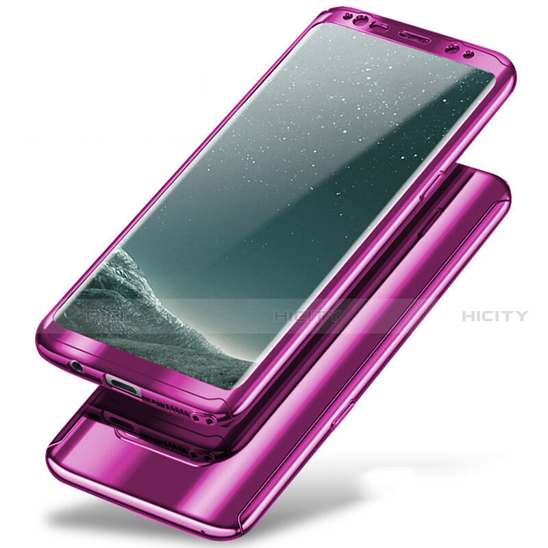 Custodia Plastica Rigida Cover Opaca Fronte e Retro 360 Gradi A01 per Samsung Galaxy Note 8 Duos N950F Viola