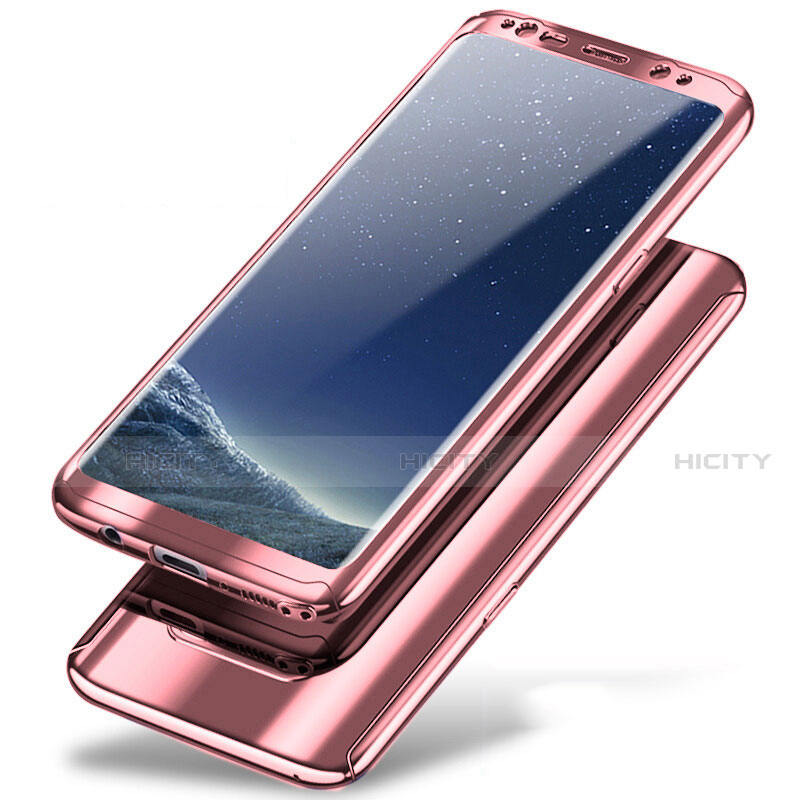 Custodia Plastica Rigida Cover Opaca Fronte e Retro 360 Gradi A01 per Samsung Galaxy Note 8 Oro Rosa