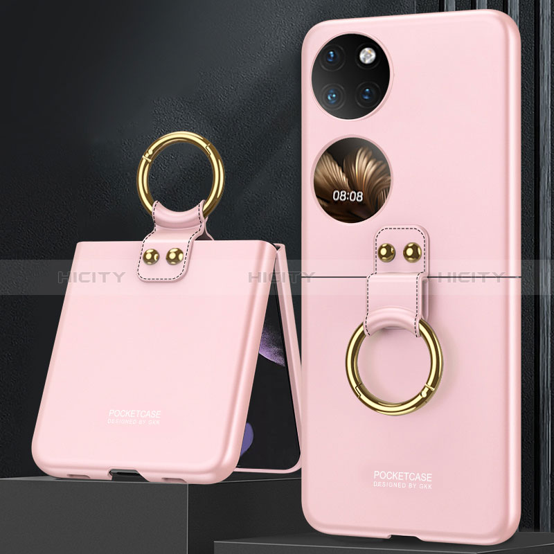 Custodia Plastica Rigida Cover Opaca Fronte e Retro 360 Gradi AC2 per Huawei P60 Pocket Oro Rosa