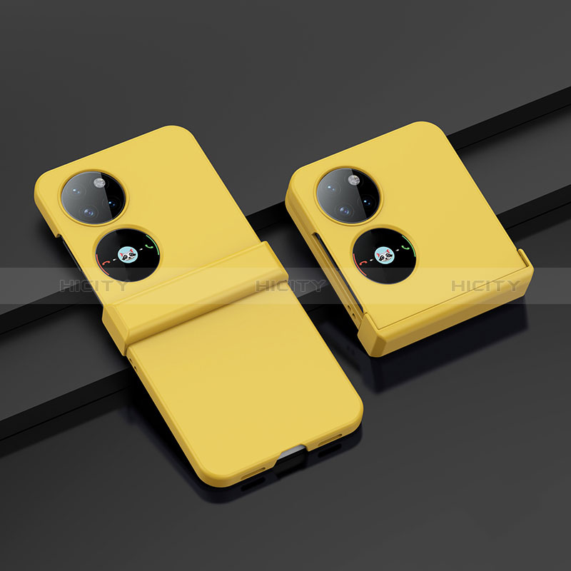 Custodia Plastica Rigida Cover Opaca Fronte e Retro 360 Gradi BH1 per Huawei Pocket S Giallo
