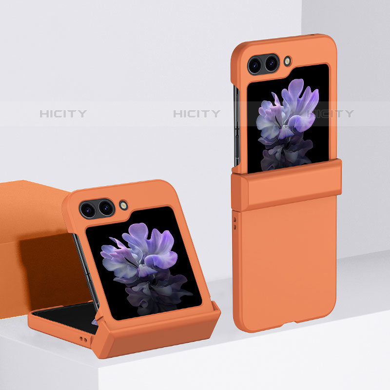 Custodia Plastica Rigida Cover Opaca Fronte e Retro 360 Gradi BH2 per Samsung Galaxy Z Flip5 5G Arancione