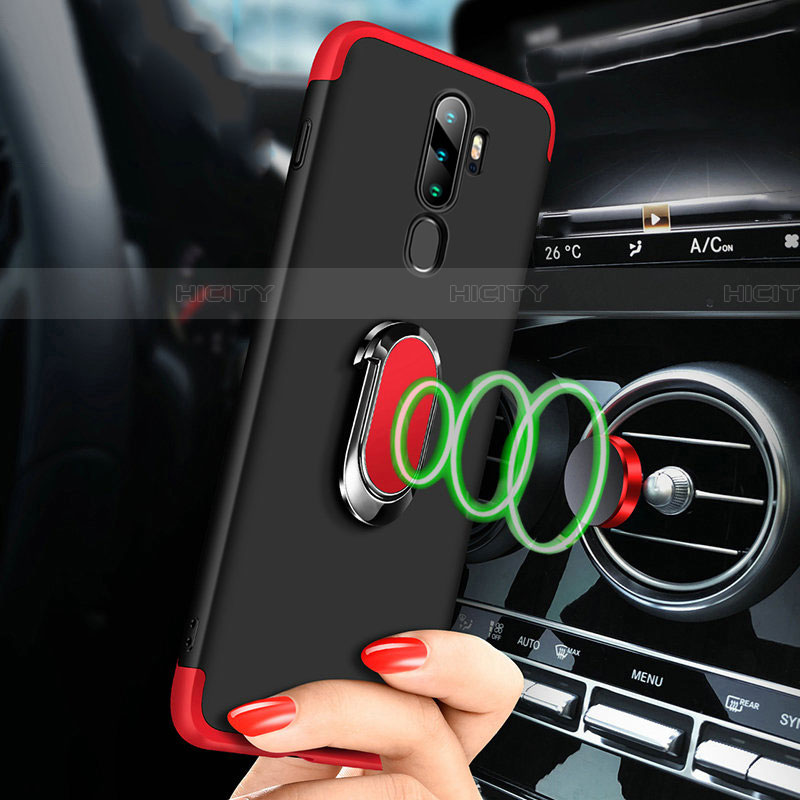 Custodia Plastica Rigida Cover Opaca Fronte e Retro 360 Gradi con Anello Supporto per Oppo A11