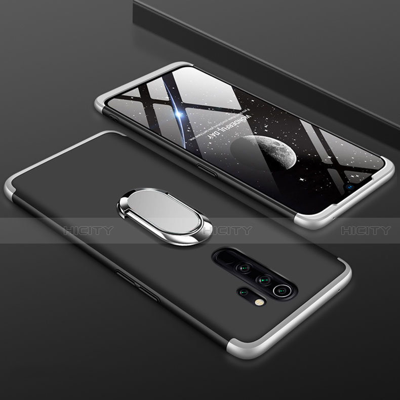 Custodia Plastica Rigida Cover Opaca Fronte e Retro 360 Gradi con Anello Supporto per Xiaomi Redmi Note 8 Pro