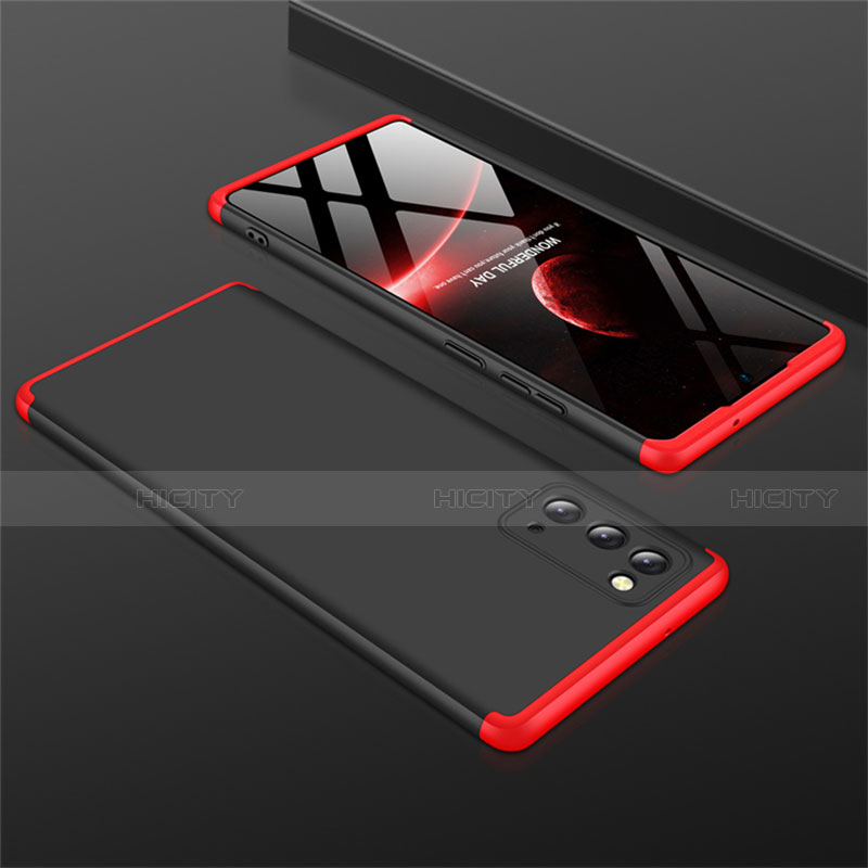 Custodia Plastica Rigida Cover Opaca Fronte e Retro 360 Gradi M01 per Samsung Galaxy Note 20 5G Rosso e Nero