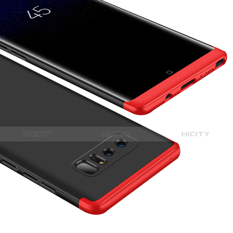 Custodia Plastica Rigida Cover Opaca Fronte e Retro 360 Gradi M01 per Samsung Galaxy Note 8 Duos N950F Rosso e Nero