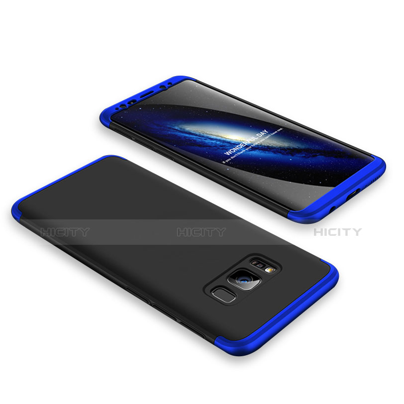 Custodia Plastica Rigida Cover Opaca Fronte e Retro 360 Gradi M01 per Samsung Galaxy S8 Blu e Nero