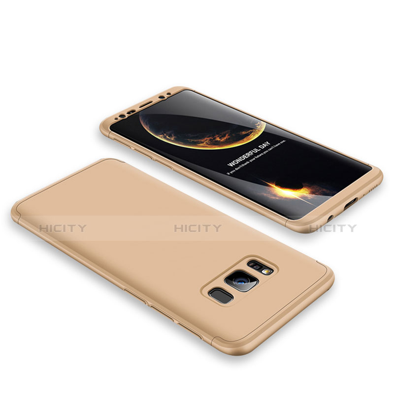 Custodia Plastica Rigida Cover Opaca Fronte e Retro 360 Gradi M01 per Samsung Galaxy S8 Oro