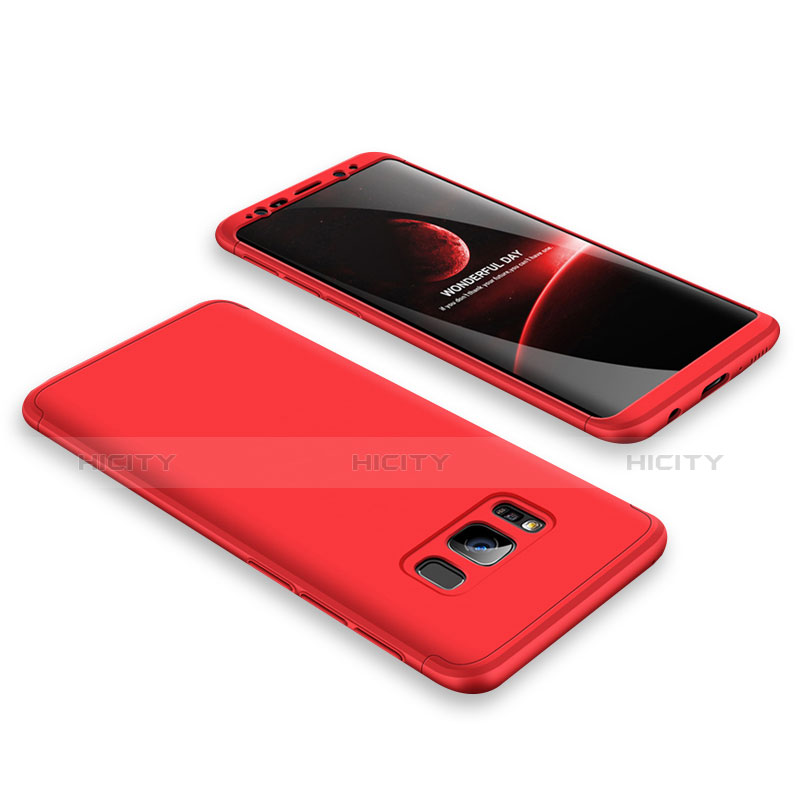 Custodia Plastica Rigida Cover Opaca Fronte e Retro 360 Gradi M01 per Samsung Galaxy S8 Rosso