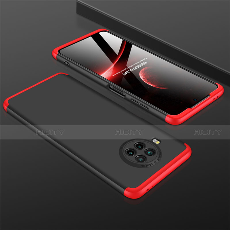 Custodia Plastica Rigida Cover Opaca Fronte e Retro 360 Gradi M01 per Xiaomi Mi 10T Lite 5G Rosso e Nero