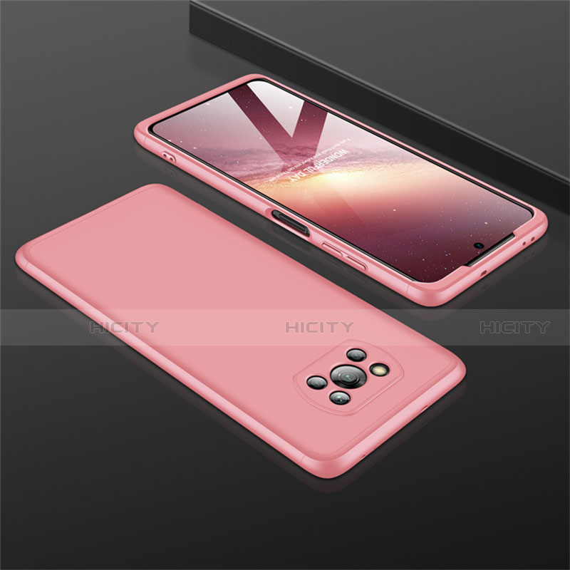 Custodia Plastica Rigida Cover Opaca Fronte e Retro 360 Gradi M01 per Xiaomi Poco X3 NFC Oro Rosa