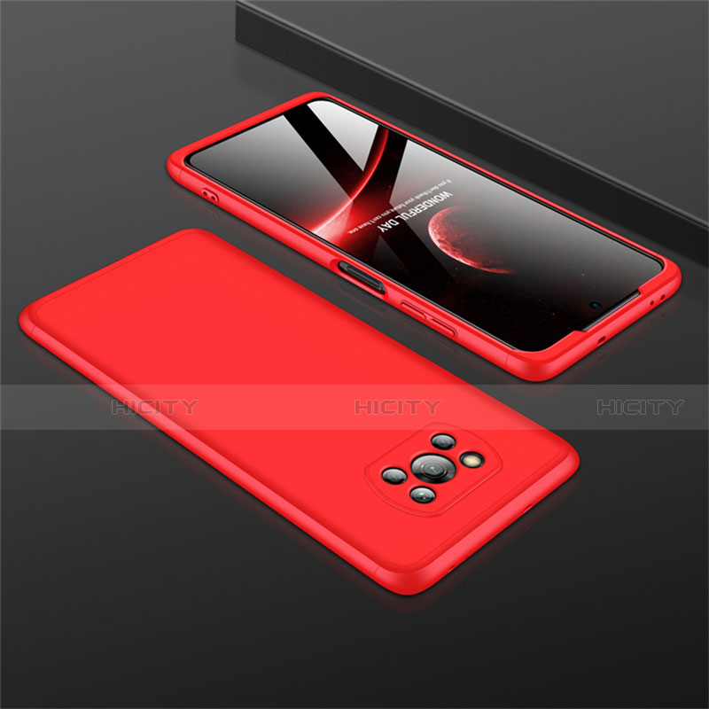 Custodia Plastica Rigida Cover Opaca Fronte e Retro 360 Gradi M01 per Xiaomi Poco X3 Pro Rosso