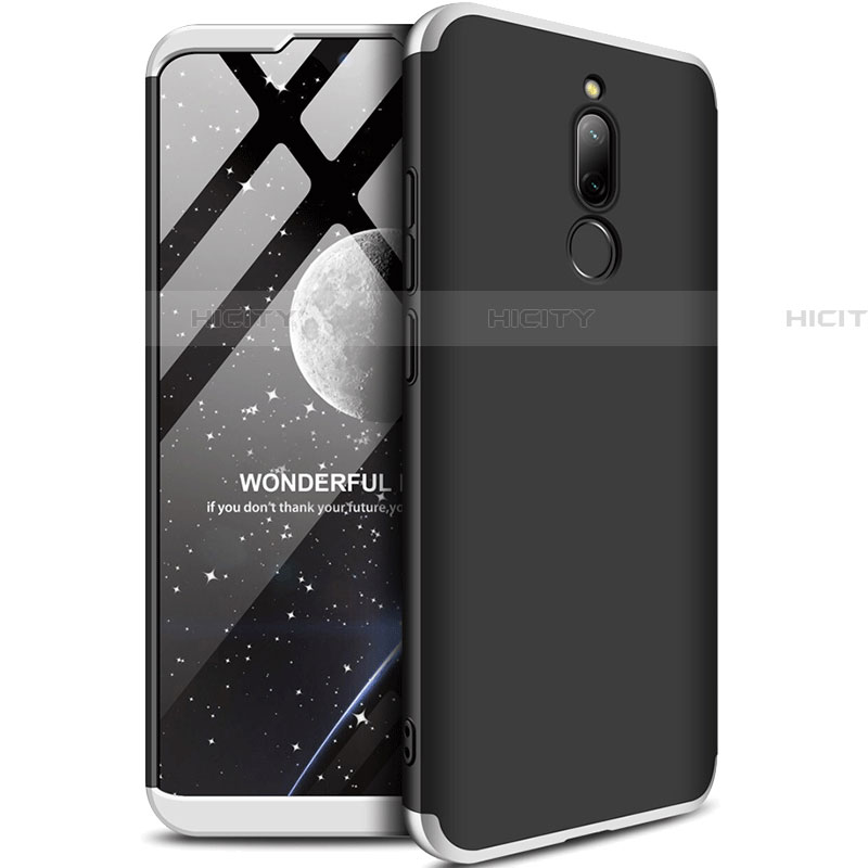 Custodia Plastica Rigida Cover Opaca Fronte e Retro 360 Gradi M01 per Xiaomi Redmi 8 Argento e Nero