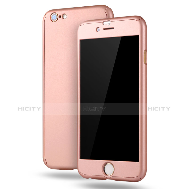 Custodia Plastica Rigida Cover Opaca Fronte e Retro 360 Gradi M02 per Apple iPhone 6S Plus Oro Rosa