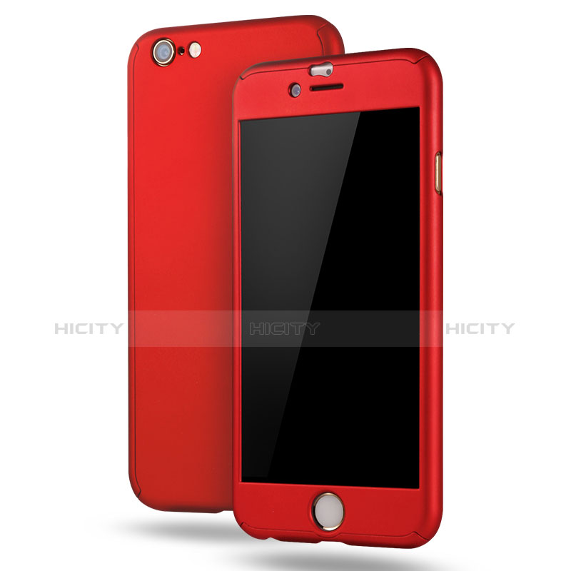 Custodia Plastica Rigida Cover Opaca Fronte e Retro 360 Gradi M02 per Apple iPhone 6S Plus Rosso