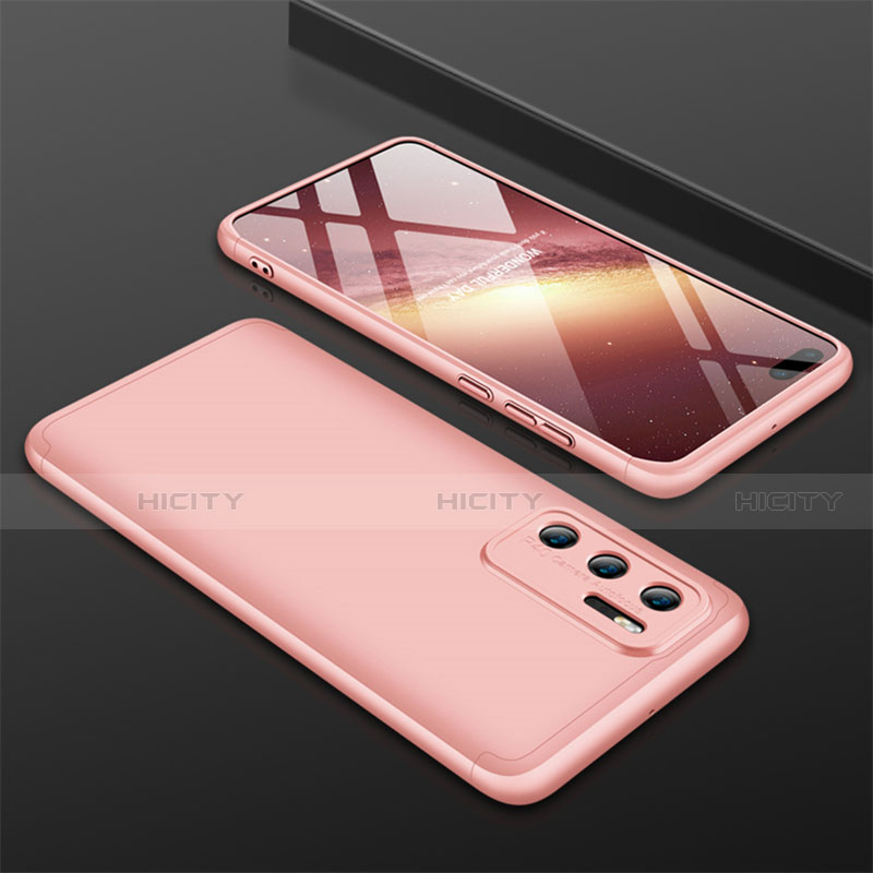 Custodia Plastica Rigida Cover Opaca Fronte e Retro 360 Gradi M02 per Huawei P40 Oro Rosa