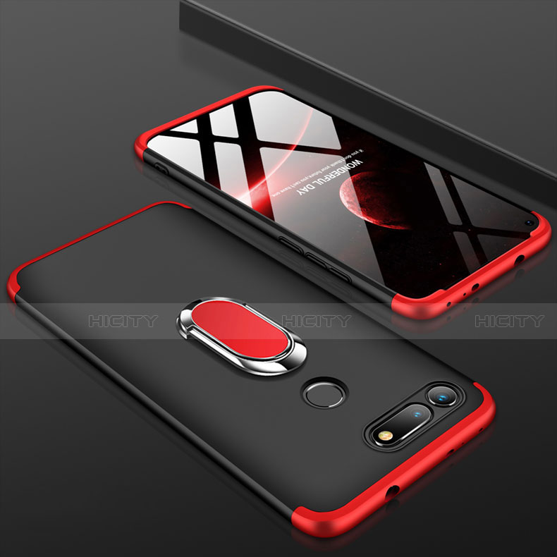 Custodia Plastica Rigida Cover Opaca Fronte e Retro 360 Gradi P01 per Huawei Honor View 20 Rosso e Nero