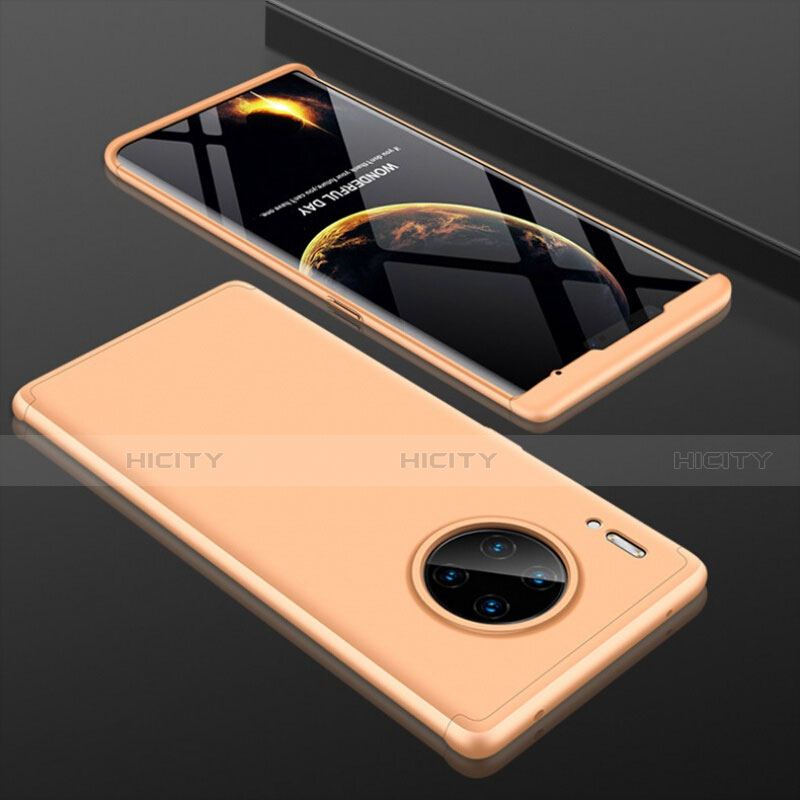 Custodia Plastica Rigida Cover Opaca Fronte e Retro 360 Gradi P01 per Huawei Mate 30 5G Oro