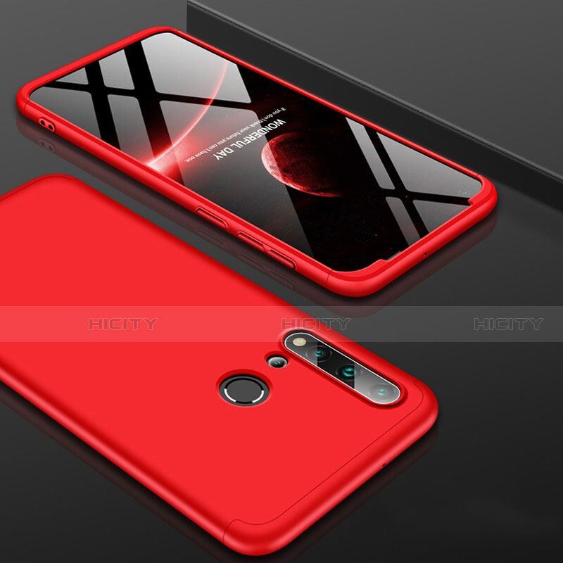 Custodia Plastica Rigida Cover Opaca Fronte e Retro 360 Gradi P01 per Huawei Nova 5i Rosso