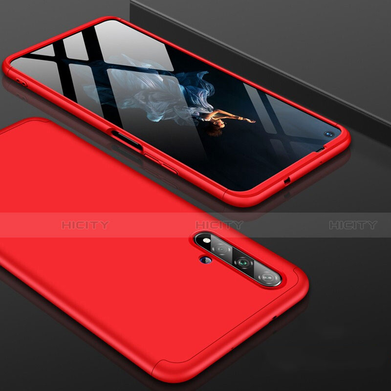 Custodia Plastica Rigida Cover Opaca Fronte e Retro 360 Gradi P01 per Huawei Nova 5T Rosso