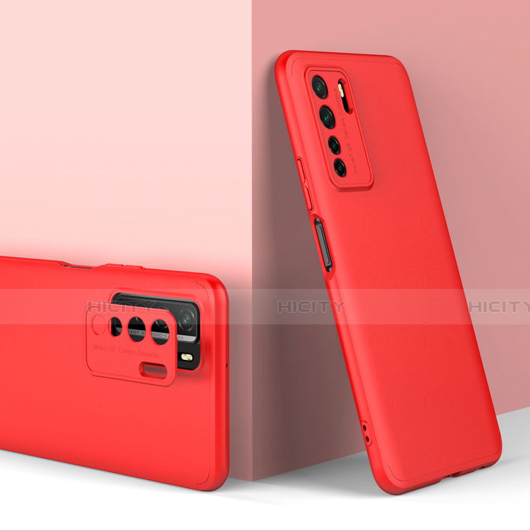 Custodia Plastica Rigida Cover Opaca Fronte e Retro 360 Gradi P01 per Huawei P40 Lite 5G Rosso