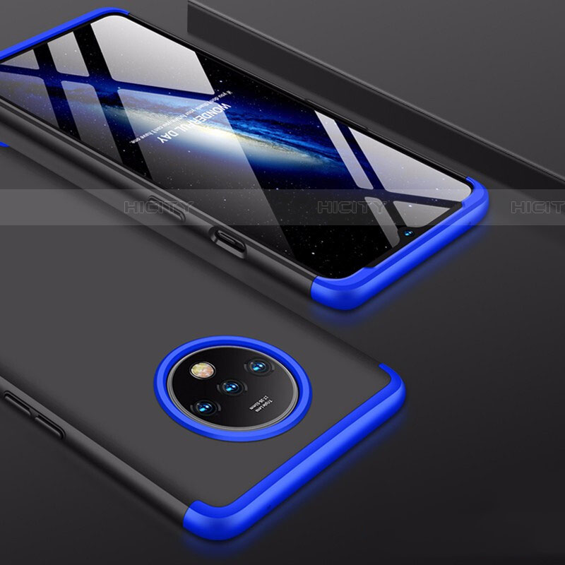 Custodia Plastica Rigida Cover Opaca Fronte e Retro 360 Gradi P01 per OnePlus 7T Blu e Nero