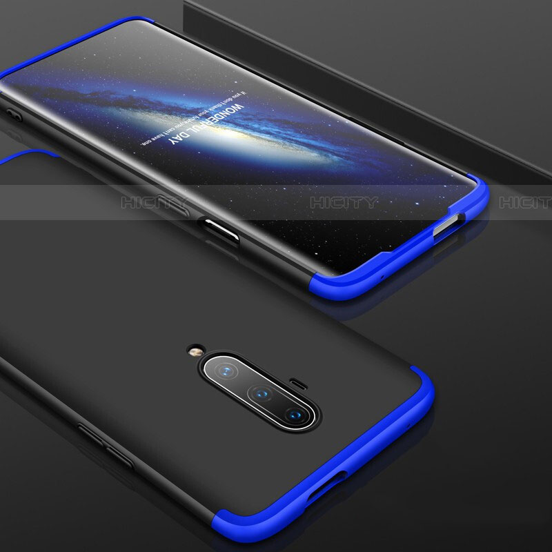 Custodia Plastica Rigida Cover Opaca Fronte e Retro 360 Gradi P01 per OnePlus 7T Pro Blu e Nero