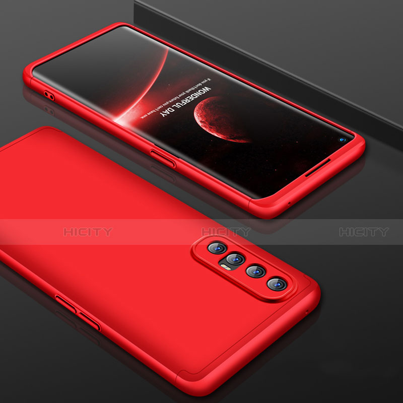 Custodia Plastica Rigida Cover Opaca Fronte e Retro 360 Gradi P01 per Oppo Find X2 Neo Rosso