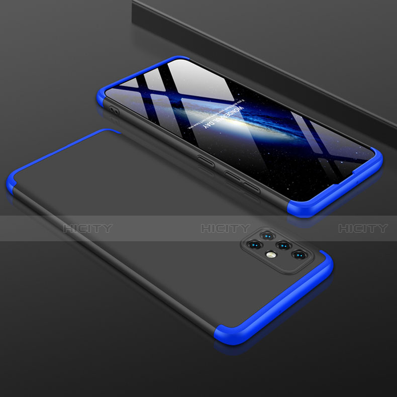 Custodia Plastica Rigida Cover Opaca Fronte e Retro 360 Gradi P01 per Samsung Galaxy A51 5G Blu e Nero