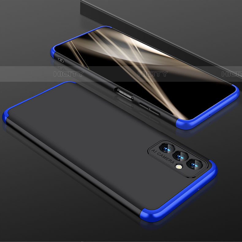 Custodia Plastica Rigida Cover Opaca Fronte e Retro 360 Gradi P01 per Samsung Galaxy F13 4G Blu e Nero