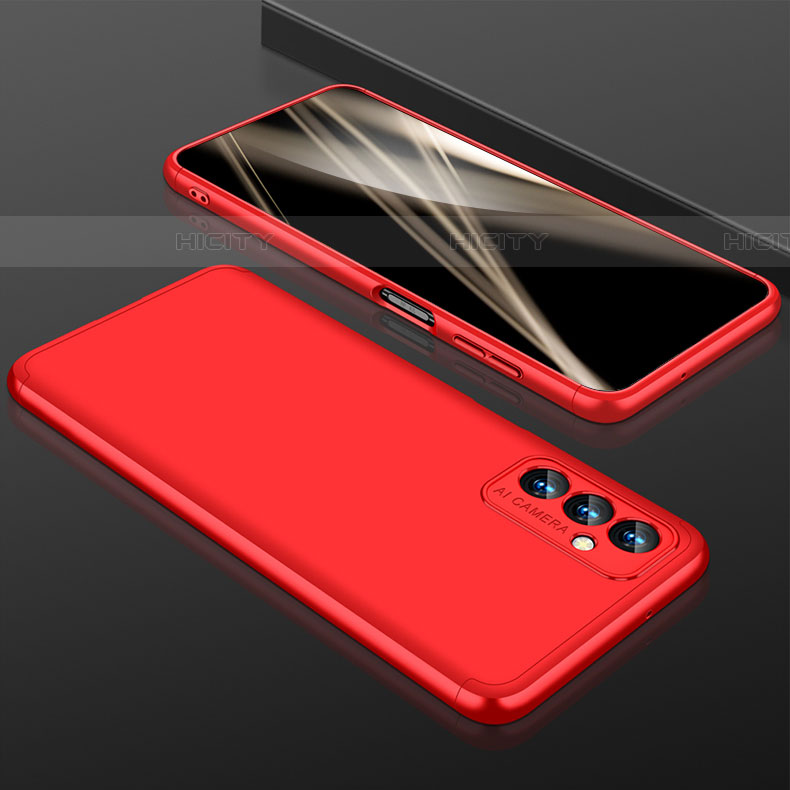 Custodia Plastica Rigida Cover Opaca Fronte e Retro 360 Gradi P01 per Samsung Galaxy M13 4G Rosso