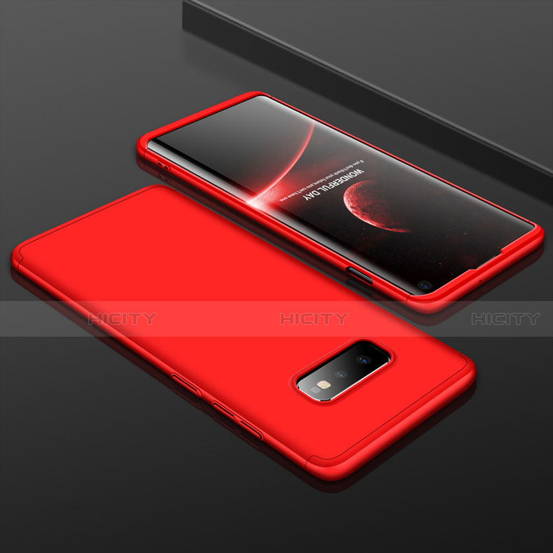 Custodia Plastica Rigida Cover Opaca Fronte e Retro 360 Gradi P01 per Samsung Galaxy S10e Rosso