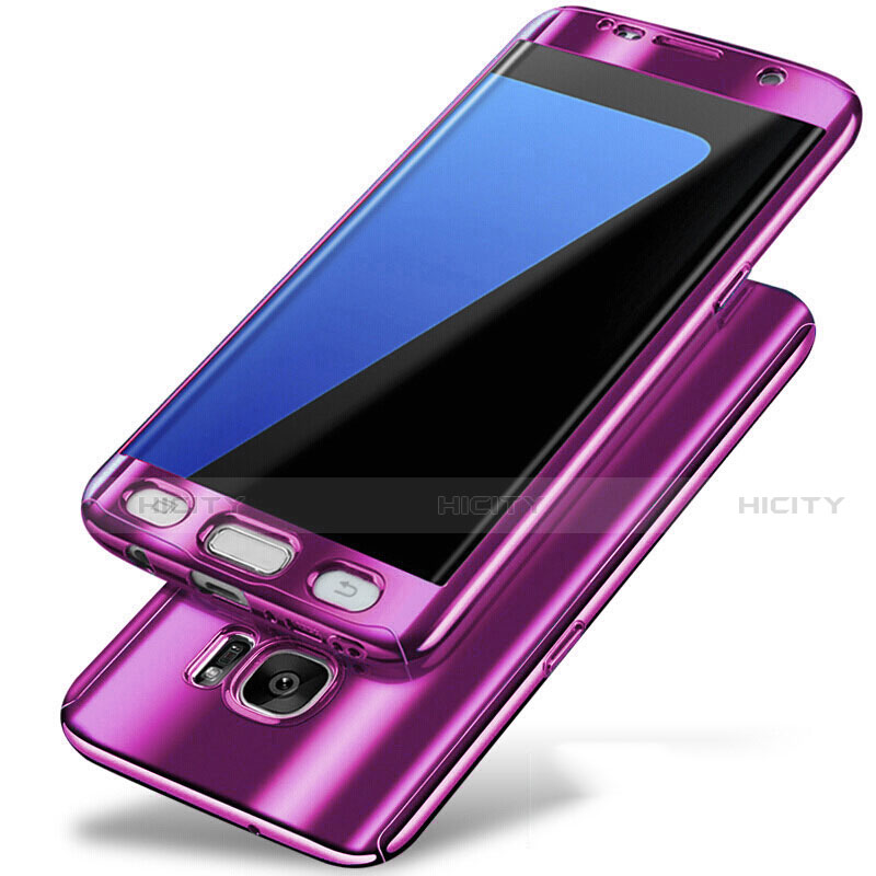 Custodia Plastica Rigida Cover Opaca Fronte e Retro 360 Gradi P01 per Samsung Galaxy S7 Edge G935F Viola