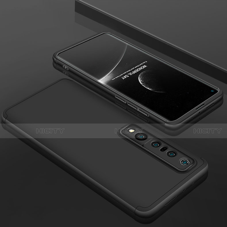 Custodia Plastica Rigida Cover Opaca Fronte e Retro 360 Gradi P01 per Xiaomi Mi 10 Pro Nero