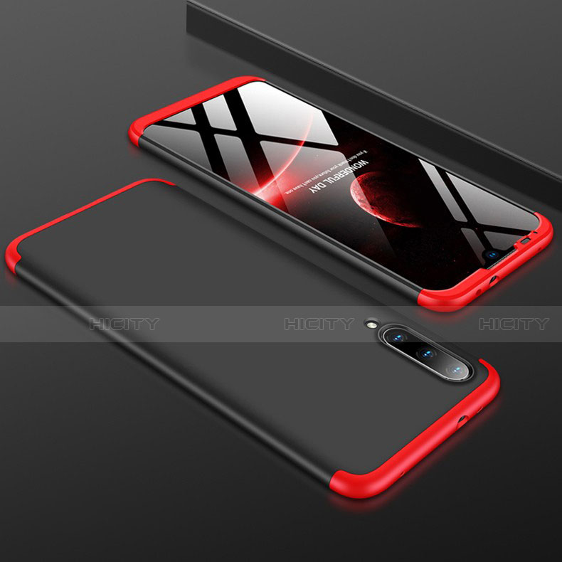 Custodia Plastica Rigida Cover Opaca Fronte e Retro 360 Gradi P01 per Xiaomi Mi A3 Rosso e Nero
