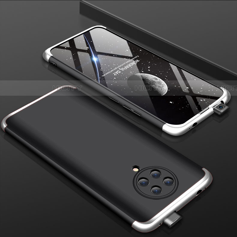 Custodia Plastica Rigida Cover Opaca Fronte e Retro 360 Gradi P01 per Xiaomi Poco F2 Pro Argento e Nero